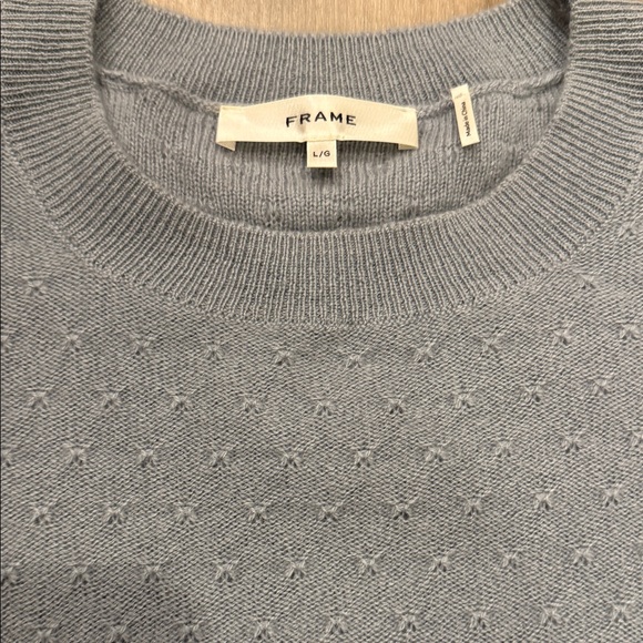 FRAME Pointelle Puff Sleeves Cashmere Sweater Pullover.  100% Cashmere. - Picture 6 of 10